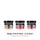 Mia Secret Cover Acrylic Powder Set, Beige, Pink & Rose, 2 oz Each