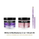 Mia Secret White & Multibalance Powder 2 oz + Kolinsky Brush #4