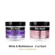 Mia Secret White & Multibalance Acrylic Powder Set, 2 oz Each