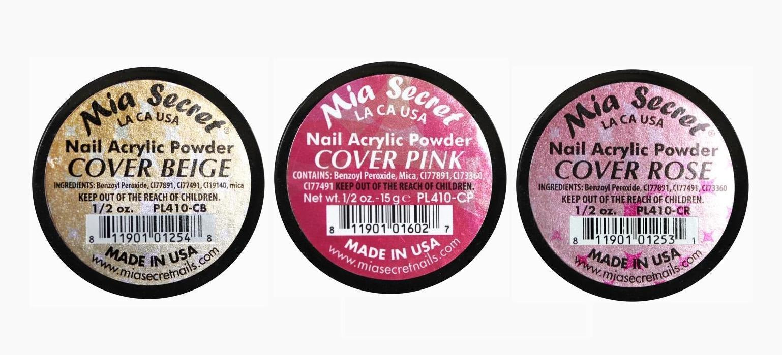  Mia Secret Cover Acrylic Powder 3 Piece Set - Pink/Beige/Rose 1  oz : Beauty & Personal Care